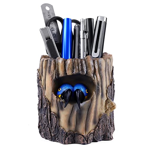 PPCLION Cute Hyacinth Macaw Pen Holder for Desk Organizer Parrot Pencle Holder for Home, School & Office