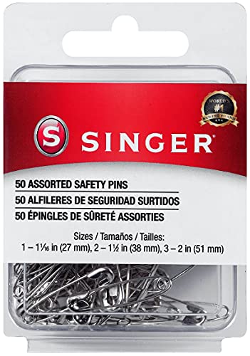 SINGER Safety Pins, 50 Count, Size 1-3 Pkg