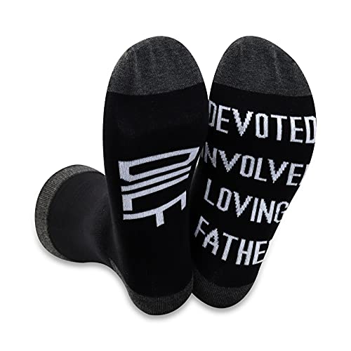 BDPWSS 2 Pairs Daddy Socks For Men DILF Devoted Involved Loving Father Novelty Socks (Dilf Father socks)