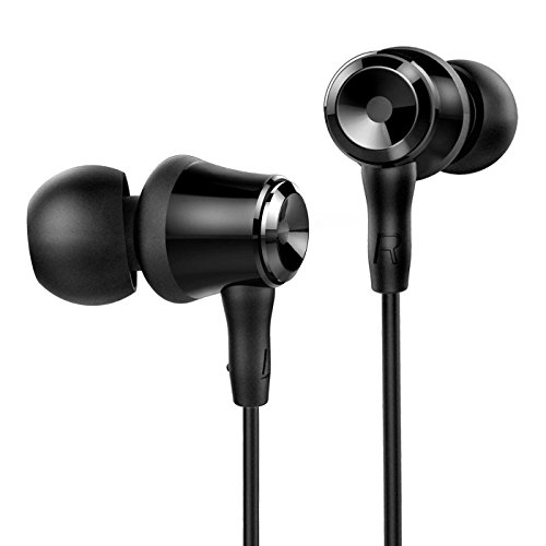 SoundPEATS in-Ear Headphones Wired Earbuds Stereo Bass Earphones Ultra-Light Sport Workout Headphones Comfort-Fit for Apple iPhone iPad iPod Samsung Android - Black