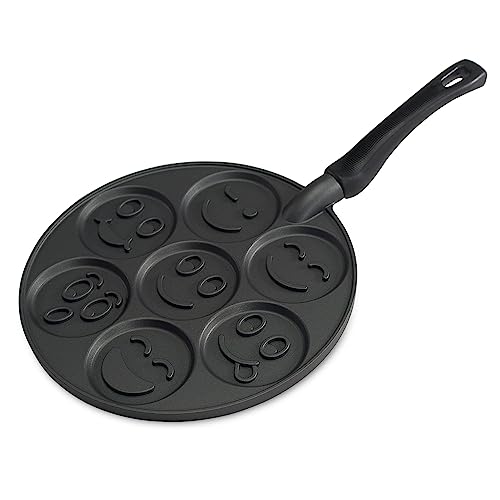 Nordic Ware Smiley Face Pancake Pan Silver, 10 1/2 inch diameter