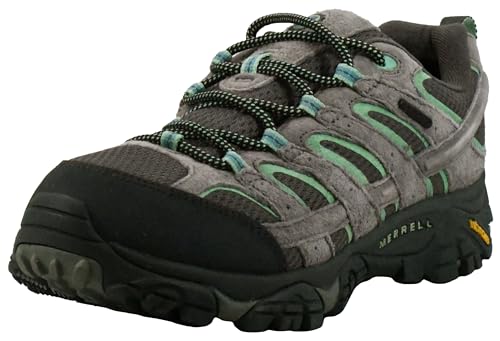 Merrell Women's Moab 2 Waterproof Hiking Shoe, Drizzle/Mint, 8 M US