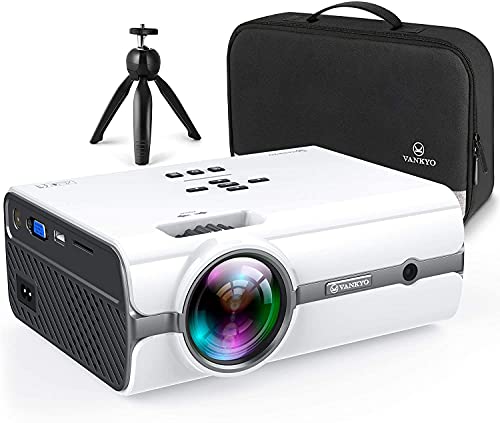 VankyoProjector Leisure 410 Mini Projector Supports 1080P and 200'' Display, Portable Movie Projector with 40,000 Hrs Lamp Life , Compatible with TV Stick, HDMI, iOS, Android (Mini Tripod Included)