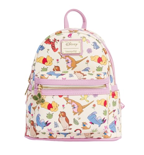Loungefly Disney Mini Backpack Winnie the Pooh Eeyore Friends AOP Shoulder Bag