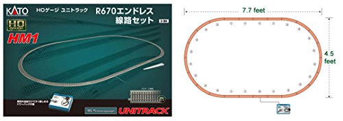 Kato USA Model Train Products HM1 UNITRACK R670mm Basic Oval Track with Power Pack