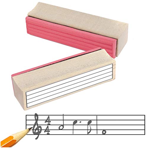 Large Music Staff Rubber Stamp