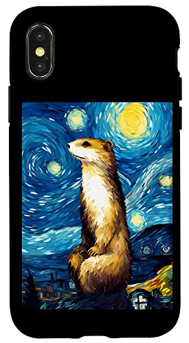 iPhone X/XS Weasel Starry Night Painting Men Women Kids Case