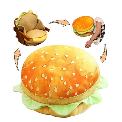 EASE 16' Large 3D Simulation Hamburger Plush Throw Pillow Sofa Cushion, Funny Food Stuffed Cheeseburge Sandwich Plushie Toy Burger Plush Home Decorative Seating Cushions