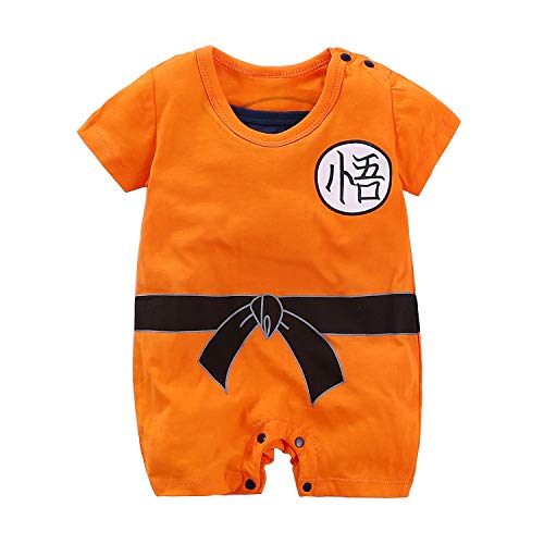 daimenmeng Baby Romper Jumpsuits Cosplay Newborn Cotton Bodysuit One Piece Clothes for Boy Orange Short Sleeve 6-9 Months/73