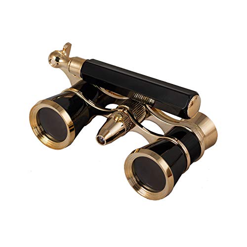 Levenhuk Broadway 325N Opera Glasses (Black Theater Binoculars with LED Light and Extendable Handle)