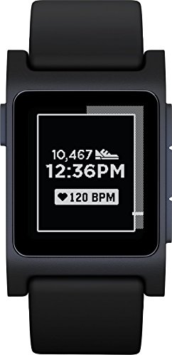Pebble 2 + Heart Rate Smart Watch - Black/Black
