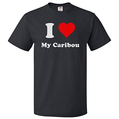 ShirtScope I Love My Caribou T Shirt I Heart My Caribou Tee 2XL Black
