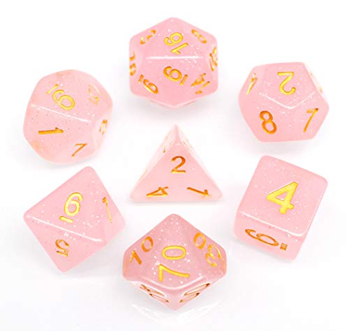 DND Dice Set RPG Polyhedral Dice Fit Dungeons and Dragons(D&D) Pathfinder MTG Role Playing Dice (Pink)