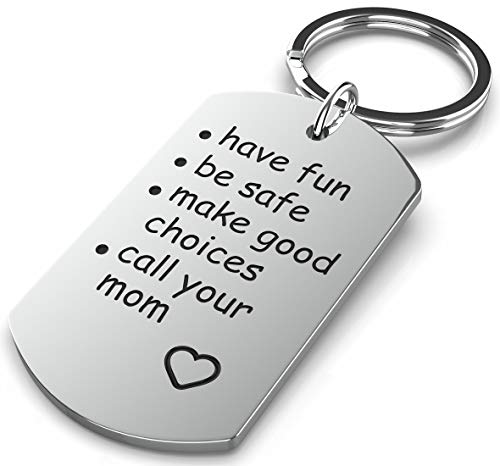 Stainless Steel Customizable Keychain - 2024 Graduation & New Driver Gift: Stainless Steel Customizable Keychain | Fun, Safe, & Choices | Call Your Mom Key Ring for Memorable Milestones