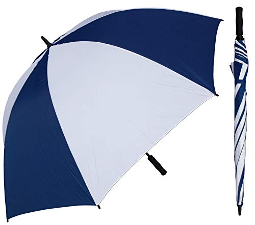 RainStoppers 68-Inch Oversize Windproof Golf Umbrella (Navy and White)