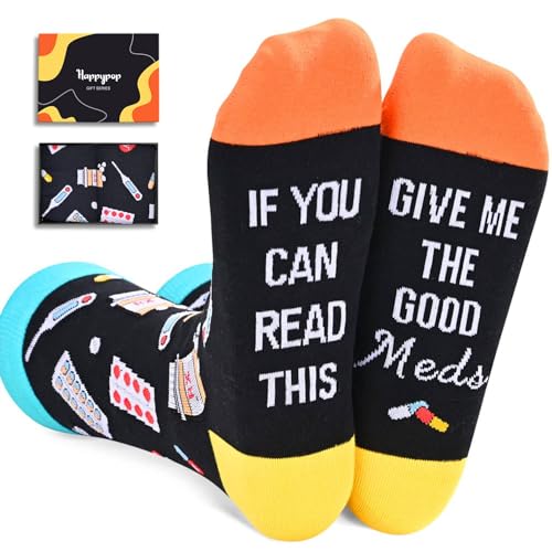 HAPPYPOP Unisex Get Well Soon Socks Recovery Socks Pill Socks Healing Socks, Get Well Soon Gifts After Surgery Gifts Gifts For Someone Who Is Sick