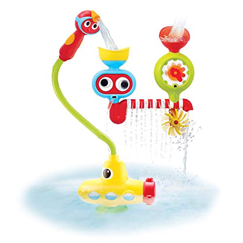 Yookidoo Submarine Spray Station Kids Bath Toy (Ages 2+) Mold-Free, Wall-Mounted, Battery-Operated Shower Head & Spin N Sprinkle Set for Fun Baby Bathtime Play with Magical Water Effects