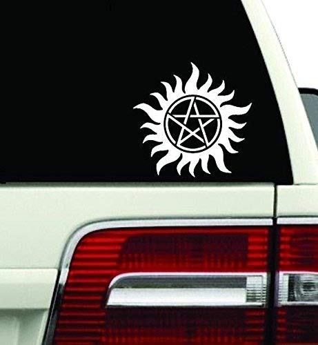 Anti-Possession Symbol Supernatural Catholic Voodoo Demons Decal Sticker for Car Window Laptop Wall (5.5' inches, White)