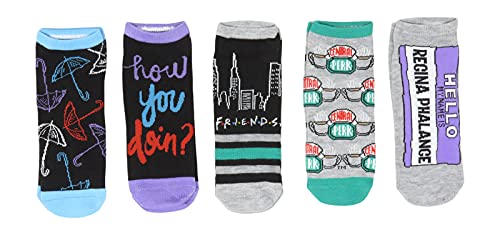 Hyp Bob's Burgers Faces Logos Juniors/Womens Ankle Socks 5 Pair Shoe Size 4-10 TV Show