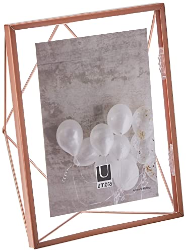 Umbra Prisma Picture Frame, 5x7 Metal Photo Display for Desk or Wall, 5' x 7', Copper