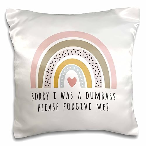 3dRose Sorry I was a Dumbass - Boho Rainbow Please Forgive Me Gift for... - Pillow Cases (pc-366716-1)