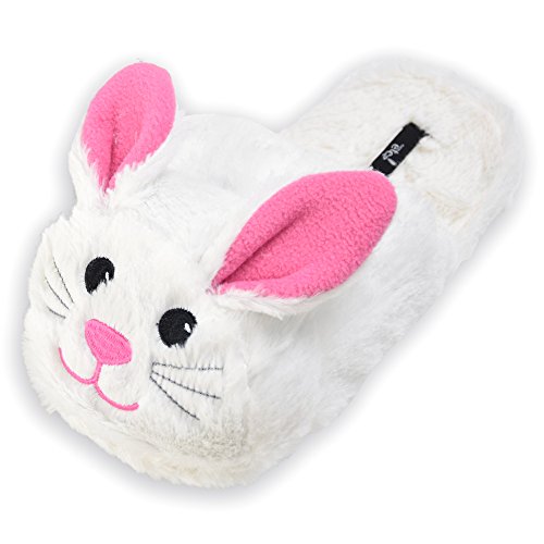 Women's Cozy Slip On White Animal Bunny House Indoor Slippers (Large (US Women's 8-9))