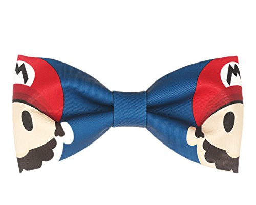 Wsysnl Mario Printing Hand Made Bow Tie