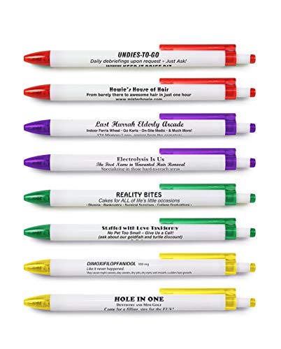 Genuine Fred BORROW MY PEN Subversive Pen Set, Set of 8, BMP,Multi Colored