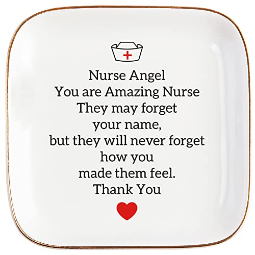 Gifts for Nurse Christmas, Nurses Gifts for Women Jewelry Dish一You are Amazing, They may forget You name, but they will never forget how You made them feel. Thank You Appreciation Gifts for Nurse
