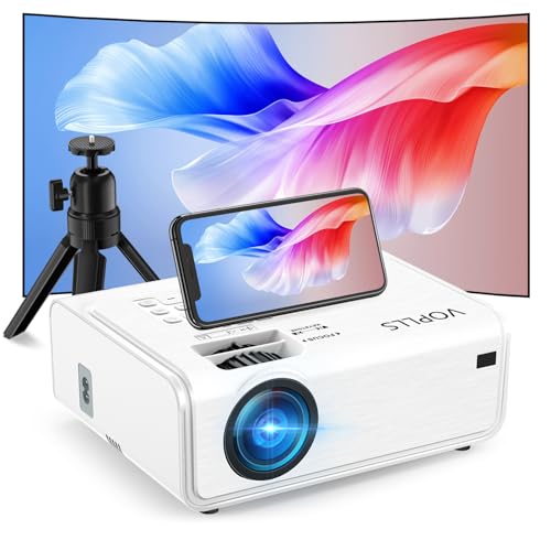 Electric Keystone Projector, VOPLLS Projector with WiFi and Bluetooth, Native 1080P Outdoor Home Theater Movie Projector, 50％Zoom, Compatible with HDMl, USB, AV, Smartphone/Tablet/Laptop (18000L)