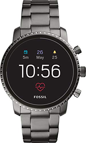 Fossil Men's Gen 4 Explorist HR Heart Rate Stainless Steel Touchscreen Smartwatch, Color: Smoke Grey (Model: FTW4012)