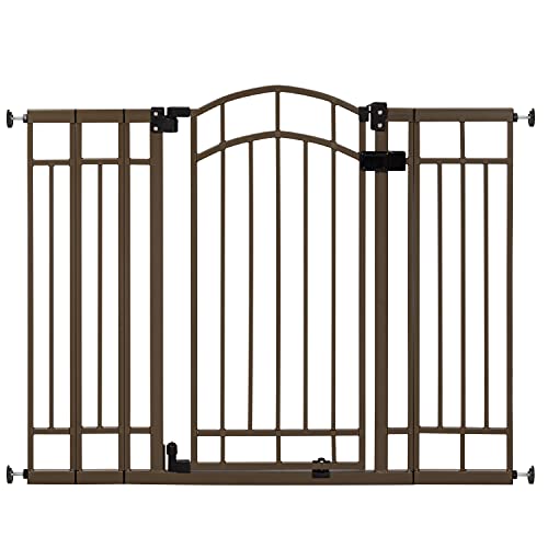 Summer Infant Multi-Use Decorative Extra Tall Safety Pet and Baby Gate, 28.5'-48' Wide, 36' Tall,Pressure or Hardware Mounted,Install on Wall or Banister in Doorway or Stairway,Auto Close Door-Bronze