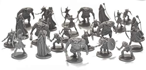 DRUNK'N DRAGON DND Enemies Minis 25 Fantasy Miniatures for Tabletop/Dungeons and Dragons Roleplaying Games - Bulk Minis Unpainted- Monsters Figures Starter Set - Compatible DND
