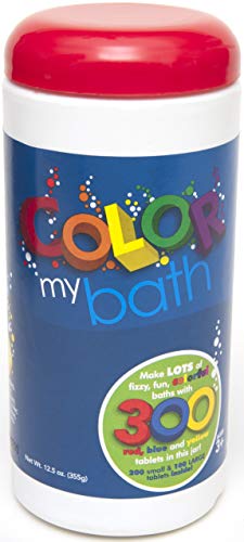 Color My Bath 133- 300 Tablet Jar - Fizzing Tub Water Primary Color Changing Tabs, Fun and Educational Bathtime Activity For Kids, Safe For Baby Non Toxic, Non Staining, Soap and Frangrance-Free Formula