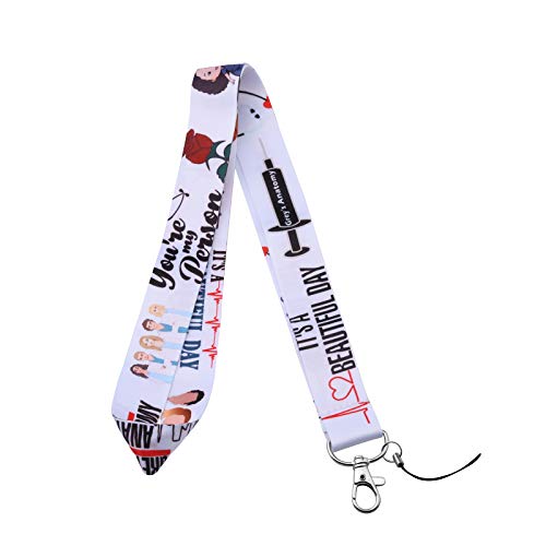 FEELMEM TV Show Anatomy Inspired Gift Stethoscope Heartbeat Charm TV Show Anatomy Medical Lanyard Key Chain ID Card Holder