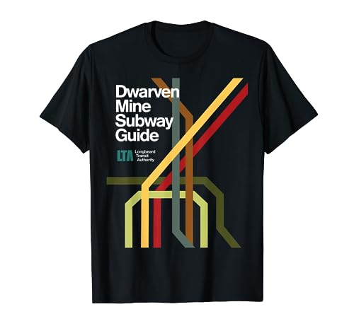 Dwarven Mine Subway Guide - funny role playing t-shirt