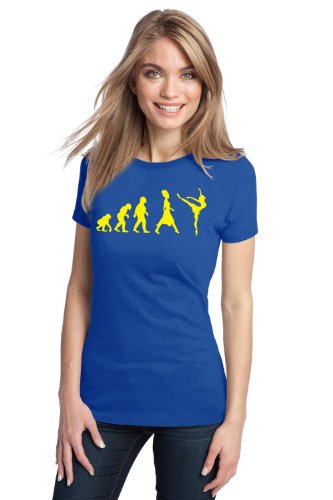EVOLUTION OF A DANCER Ladies' T-shirt / Funny, Cute Dance Tee Shirt-Blue-X-Large