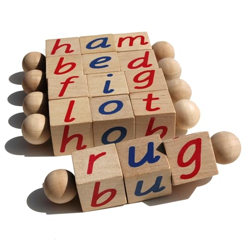 Quality Montessori Phonetic Reading Blocks - A Phonics Manipulative Toy for Preschool Learning - Teach Children How to Read