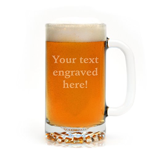 Personalized 16 oz. Beer Mug Engraved with Your Custom Text
