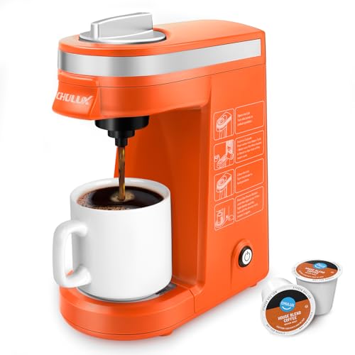 CHULUX Single Cup Coffee Maker Single Serve Coffee Machine for Kpod Capsule, Orange