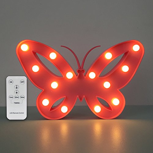 Night Lights for Kids Butterfly Led Night Light Remote with Dimmer Birthday Gifts for Kids Who love Animals or Kids Room Decor (Butterfly Pink)