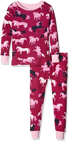 Hatley Girls' Printed Pajama Set, Fairy Tale Horses,7