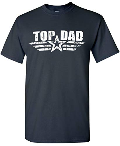 Top Dad 1980s Military Air Force T-Shirt Funny Gifts for Dad Fathers Day Husband Mens T Shirt Top Dad - Navy X-Large