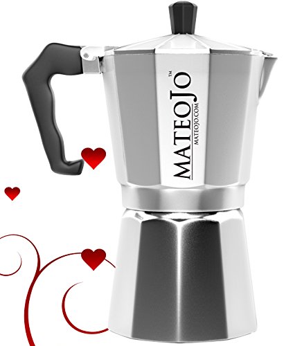 MateoJo Stovetop Espresso Maker - Italian Moka Pot - Cafetera - Cuban Coffee Machine - 6 Cup