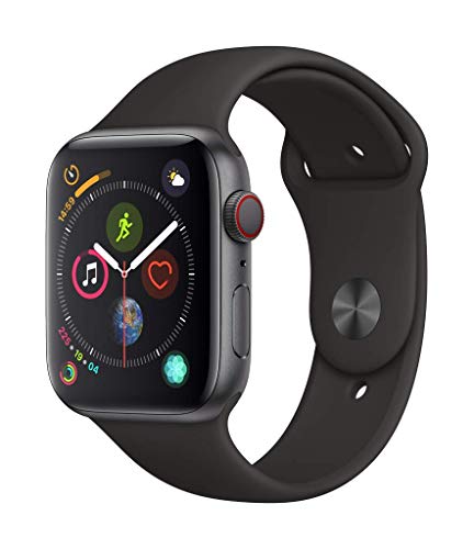 Apple Watch Series 4 (GPS + Cellular, 44mm) - Space Gray Aluminum Case with Black Sport Band