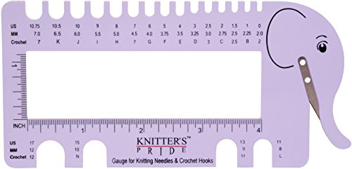 Knitter's Pride KP800224 Needle & Crochet View Sizer W/Yarn Cutter-Lilac, Purple