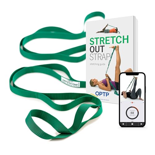 OPTP The Original Stretch Out Strap with Exercise Book, USA Made Top Choice Stretch Out Straps for Physical Therapy, Yoga Stretching Strap or Knee Therapy Strap