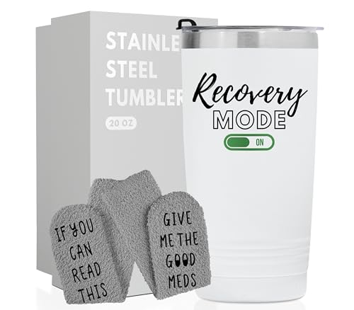 Funny Get Well Soon Gifts for Women, Men, 20oz Hospital Mug, Surgery Recovery Gifts for Chemo Patients, Comes With Socks Saying If You Can Read This, Bring Me