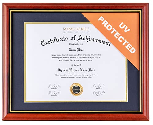 Elegant Diploma Frame 13x18 without Mat or 11x14 with Mat - UV Protected - Perfect Degree, College, Document, Certificate Frame - Picture Frame to Preserve and Display any Award, Graduation Gift