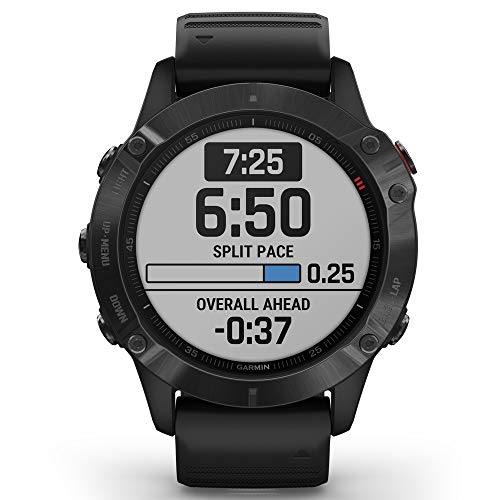 Garmin 010-02158-01 fenix 6 Pro, Premium Multisport GPS Watch, Features Mapping, Music, Grade-Adjusted Pace Guidance and Pulse Ox Sensors, Black